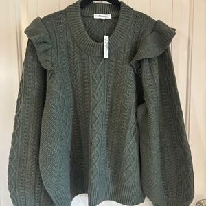 Madewell Hollydene Ruffle-Shoulder Sweater